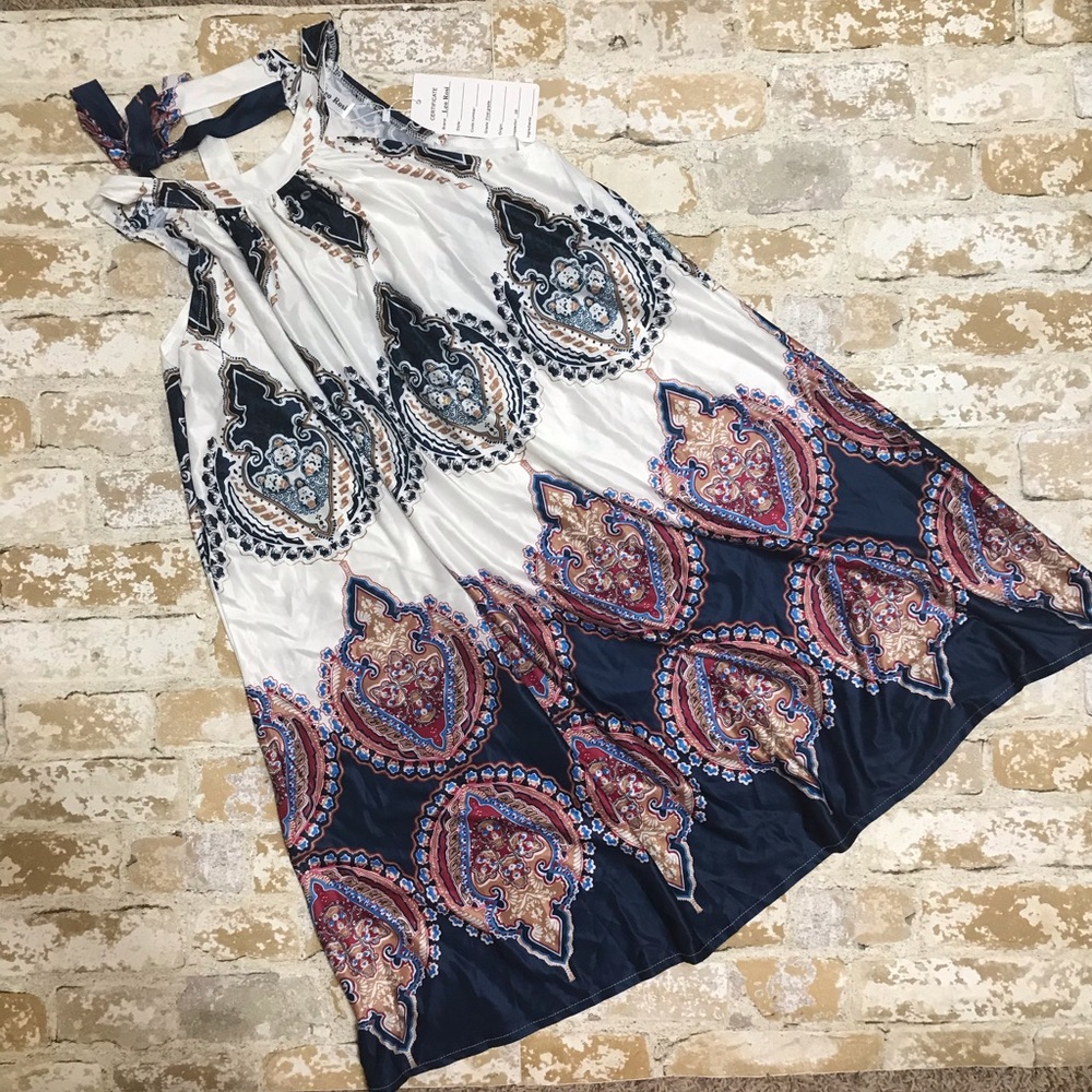 Leo Rosi Silky Sleeveless Multicolored Dress